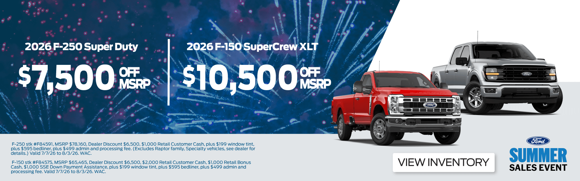 Discounts on new 2026 F-150 and F-250